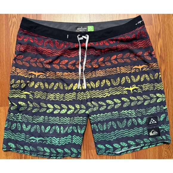 Quiksilver Highline Enforcer Hawaii Board Shorts Mens 40 8" Swim Trunks - Picture 1 of 7